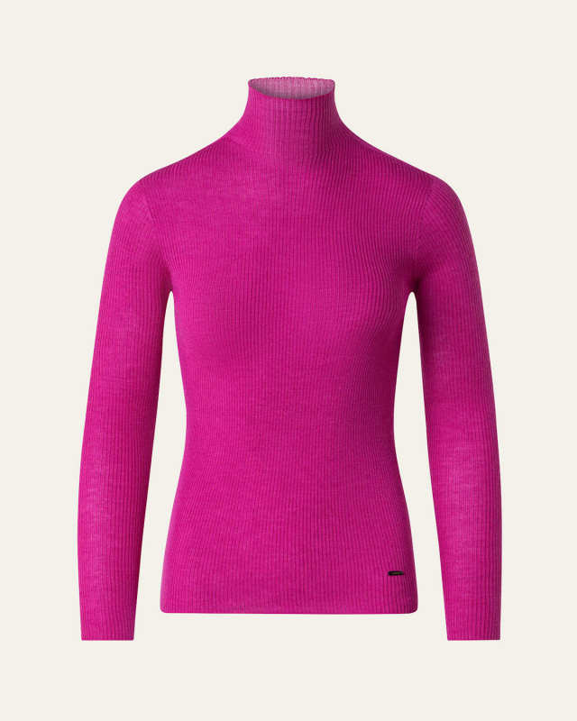 Cashmere-Blend Fine Ribbed Knit Top